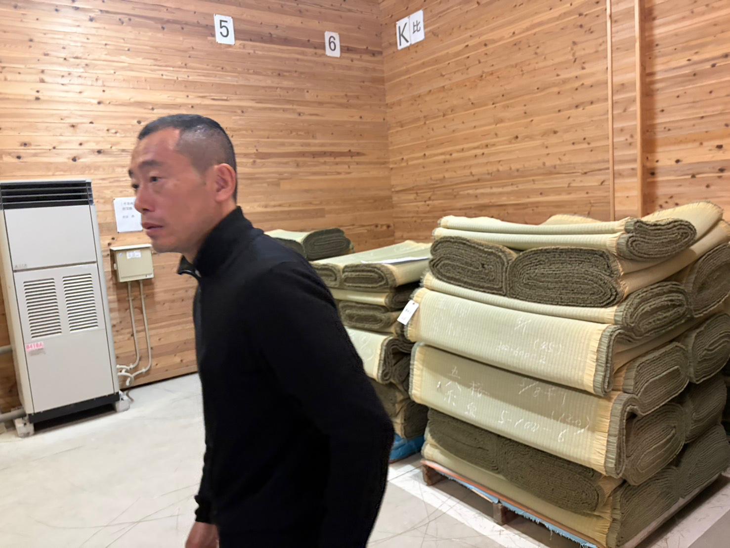Finished mats in storage